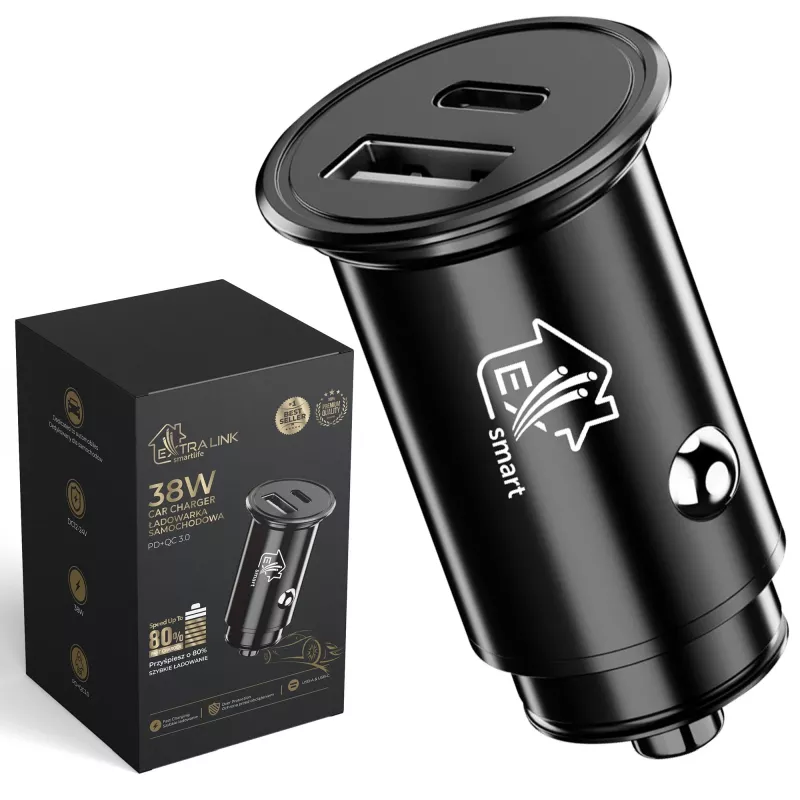 Įkroviklis Extralink CARCHARESL01 38W 1×USB‑C 1×USB‑A