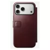 Mobiliojo telefono dėklas Nomad Modern Leather Folio, skirtas iPhone 17 Pro Max — oda, TPU, PC, aliuminis, bordo, 16 cm (6,3 colio)