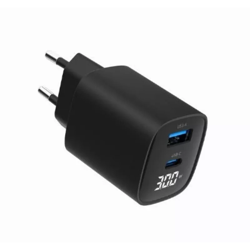 Mobiliųjų įrenginių įkroviklis Gembird TA-UC-PDQC30LCD-BK-01 Greitas įkrovimas Juodas