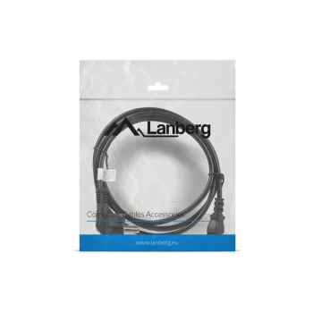Maitinimo laidas LANBERG CA-C13C-11CC-0018-BK — 1,8 m, C13 jungtis prie CEE7/7, kampinė C13