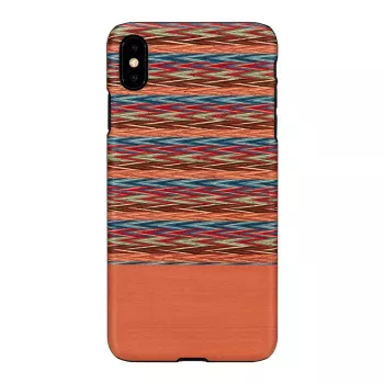 man and wood dėklas iPhone XS Max — rudas languotas su juodu apvadu
