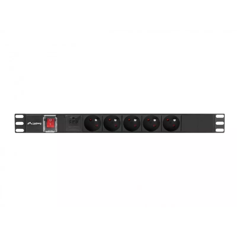 Lanberg PDU-05E-0200-IEC-BK maitinimo paskirstymo įrenginys (PDU) 5 kintamosios srovės lizdai 1U juodas