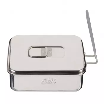 Žygeivių indų rinkinys ESBIT CS1100ST — aliuminis ir nerūdijantis plienas, 1,1 l, 659 g, juoda/sidabrinė