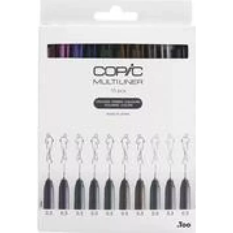 COPIC Multiliner Color plonas žymeklis įvairių spalvų rinkinys 0,3 mm, 10 vnt. (22075620)
