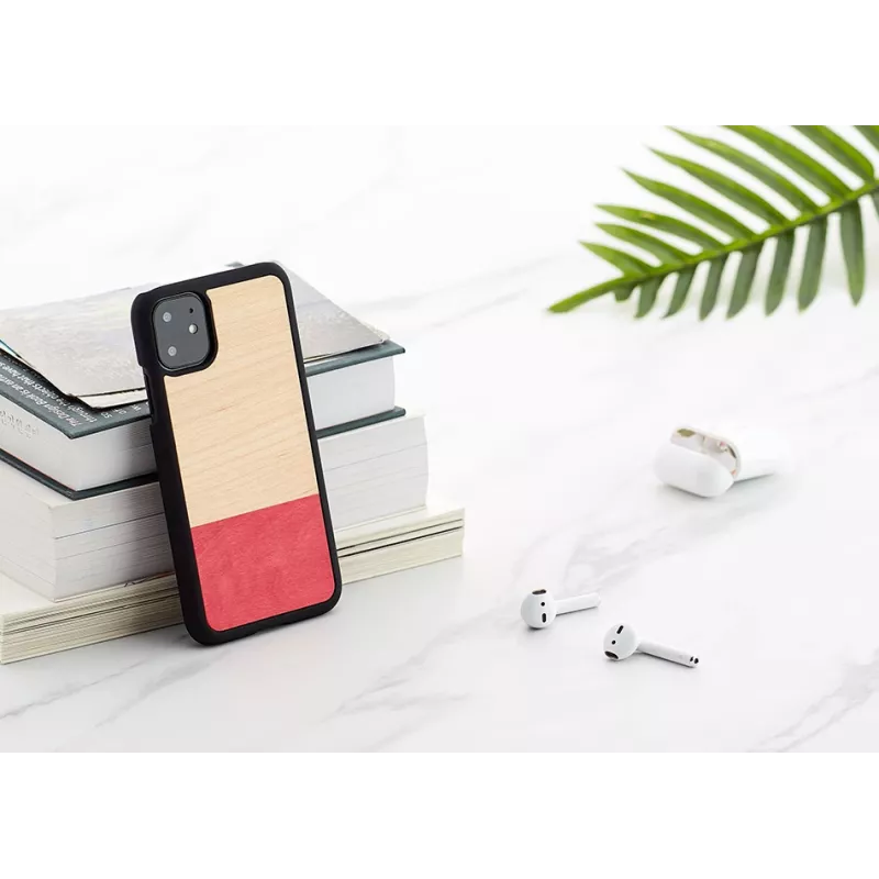Išmaniojo telefono dėklas „man and wood“ skirtas „iPhone 11“ – juodas, asimetriškas dizainas