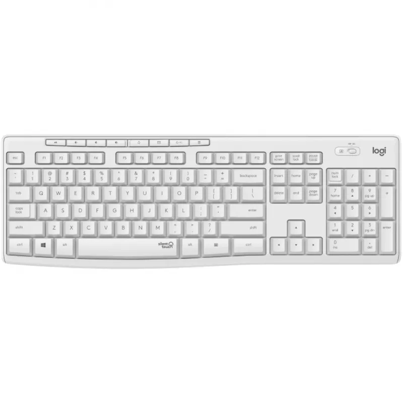 Logitech MK295 tylus klaviatūros ir pelės rinkinys, baltas, belaidis per USB imtuvą, Šveicarija, 920-009872
