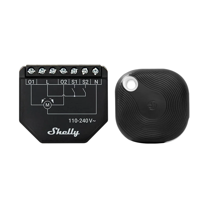 WiFi žaliuzių valdiklis Shelly Shutter BLU (Shelly_Shutter_BLU_1) Bluetooth mygtukas, tvirtas korpusas