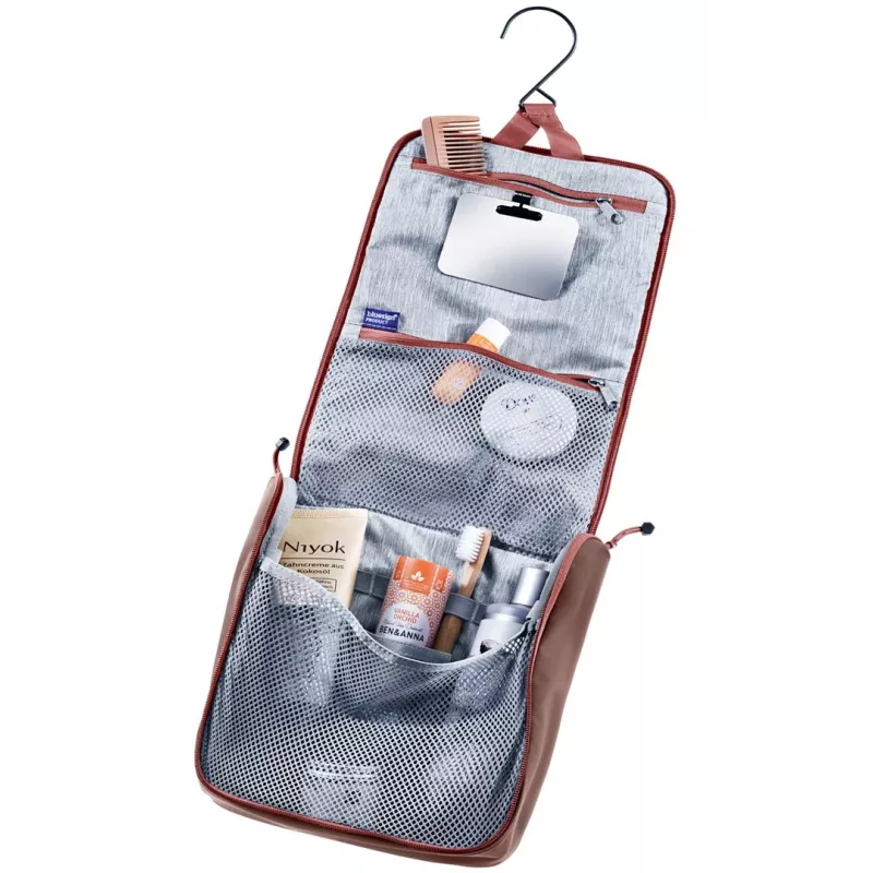 Tualeto reikmenų krepšys DEUTER Wash Center II — kelioninis higienos rinkinys, spalva caspia/raisin
