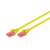 DIGITUS Professional - jungiamasis kabelis - RJ-45 (M) į RJ-45 (M) - 5,0 m - UTP - CAT 6e - IEEE 802.3 - be halogenų, liejinis, su apsauga nuo užkabinimo - geltonas (DK-1617-050/Y)
