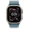 Watch Ultra 3 GPS + Cellular 49mm natūralaus titano korpusas su šviesiai mėlynu Alpine Loop dirželiu - vidutinis
