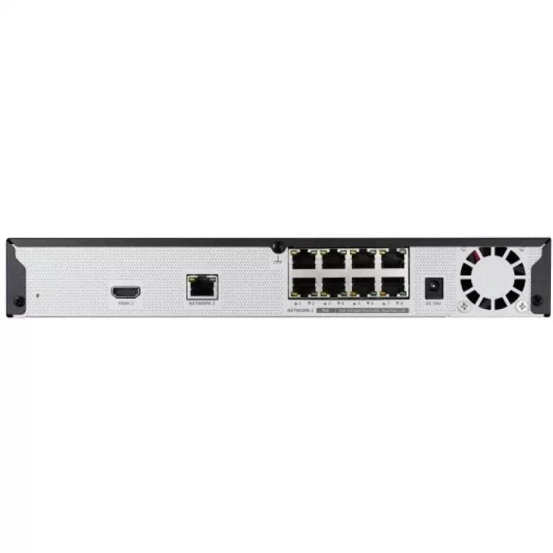 Tinklinis vaizdo registratorius - 8 IP kanalai - H.265 - 80 Mbps - be HDD - HDMI - PoE jungiklis