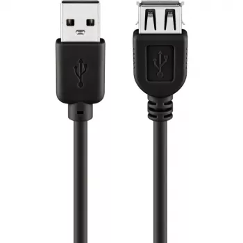 Wentronic Goobay USB 2.0 Hi-Speed prailginimo laidas, juodas, 5 m - USB 2.0 kištukas (A tipo) > USB 2.0 lizdas (A tipo) (68905)