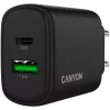 CANYON įkroviklis OnCharge 250 25W 1xPD 1xQC EU juodas