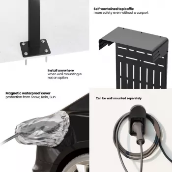 Lauko stovas EV ir PHEV automobilių įkrovikliams Maclean, plieninis, 15 kg maks., MCE456