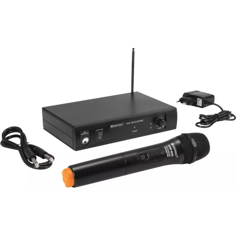 Belaidė mikrofonų sistema Omnitronic VHF-101 212,35 MHz VHF imtuvas ir rankinis siųstuvas