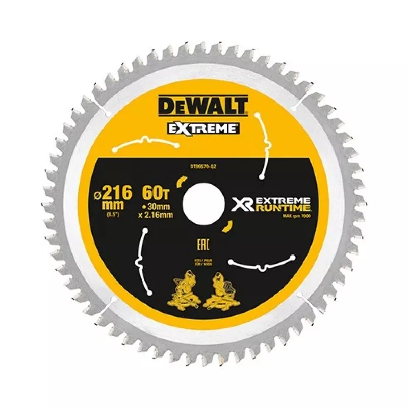Pjūklo diskas DeWALT XR FlexVolt 216 mm x 30 mm 60T