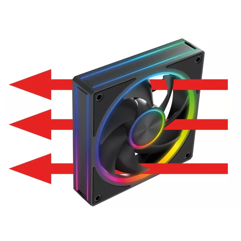 Aušinimo ventiliatorius MODECOM VOLCANO LOOP 120 ARGB, 120 mm, PWM, 400–1400 RPM, juodas