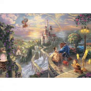 Thomas Kinkade Studios: Disney - Beauty and the Beast in the Nostalgia Metal Tin, Puzzle 500 Pieces