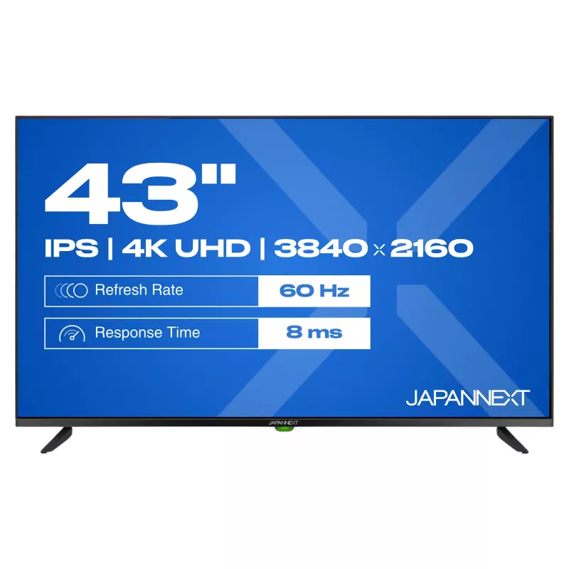 109,2 cm/43 (3840x2160) JAPANNEXT JN-IPS430UHD60F 16:9 IPS 60Hz HDMI USB WLAN garsiakalbis juodas