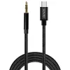 Garso kabelis Savio CL-188 2 m juodas USB-C į 3,5 mm laidas
