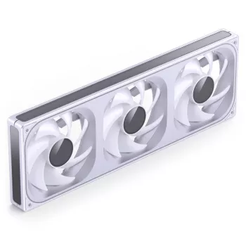 360 mm ARGB PWM radiatoriaus ventiliatorių rinkinys Jonsbo ZB-360 baltas — 3x120 mm PWM ARGB ventiliatoriai skysčio aušinimo radiatoriams