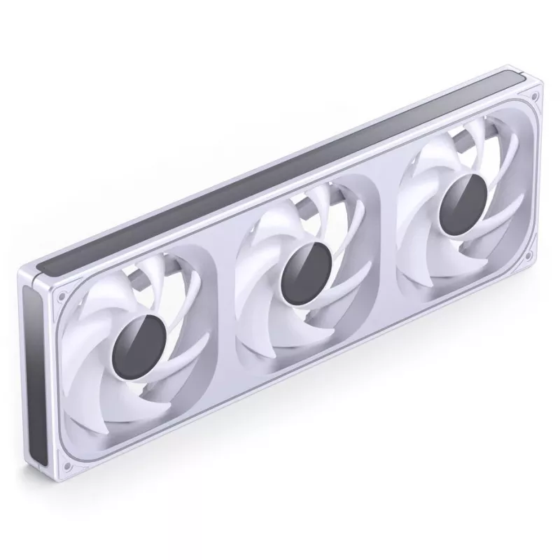 360 mm ARGB PWM radiatoriaus ventiliatorių rinkinys Jonsbo ZB-360 baltas — 3x120 mm PWM ARGB ventiliatoriai skysčio aušinimo radiatoriams