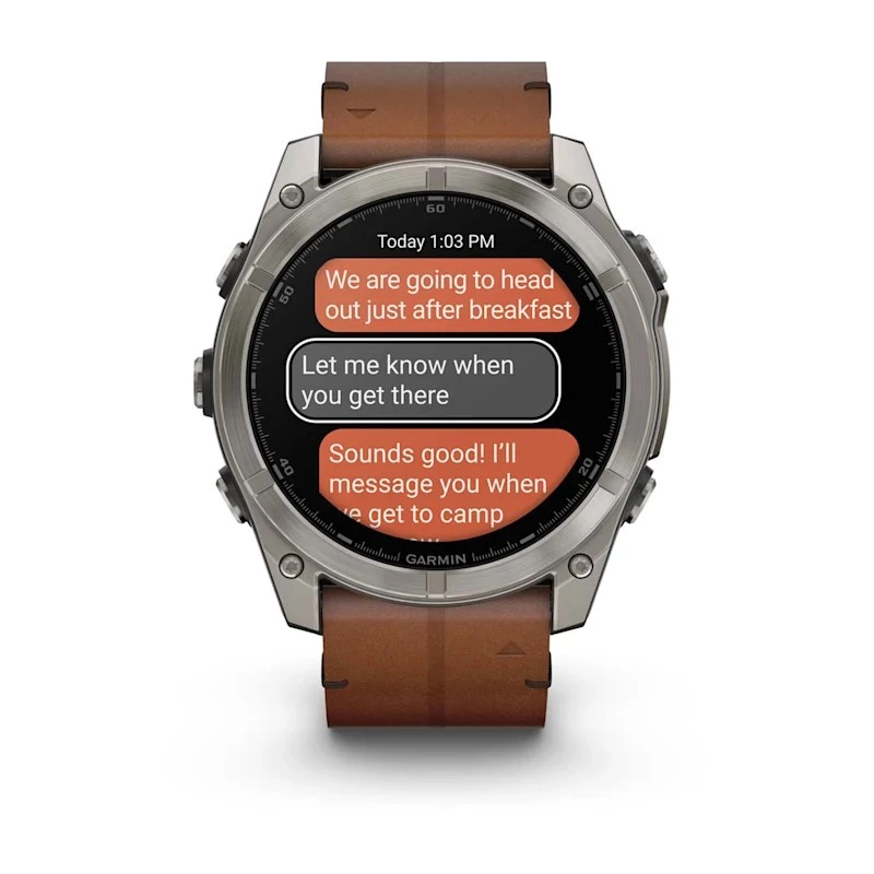Garmin Fenix 8 3,56 cm (1.4) AMOLED 51 mm Skaitmeninis 454 x 454 pikselių Jutiklinis ekranas Titaninis Wi-Fi GPS (palydovinis)