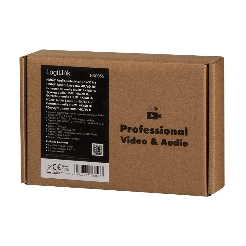 HDMI garso ištraukiklis 2CH/5.1CH, 4K/60Hz