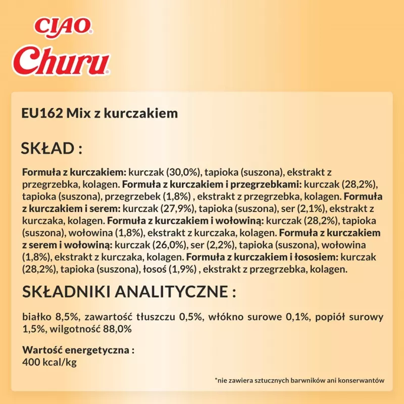 Kačių skanėstas Inaba Foods Churu Varieties — vištiena, 60 x 14 g tūbelės