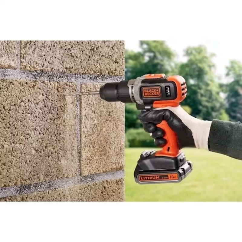 BLACK & DECKER | Belaidis gręžtuvas/suktuvas su 2,0 Ah/4,0 Ah baterija | BCD003MEM2K-QW | 18 V | 2,0/4,0 Ah | Ličio