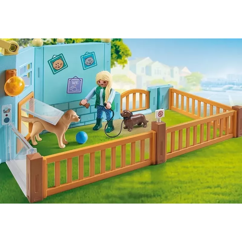 PLAYMOBIL žaidimų rinkinys My Life 71742 Gyvūnų viešbutis su figūrėlėmis – žaidimų rinkinys su viešbučio pastatu ir gyvūnų figūrėlėmis