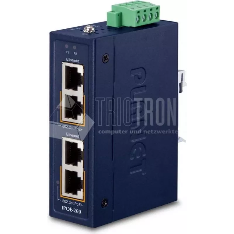 Pramoninis eterneto jungiklis PLANET IPOE-260 2 prievadų Gigabit PoE