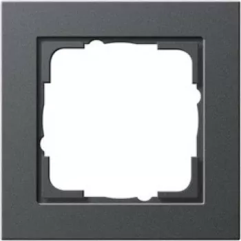 Jungiklio dengiamoji plokštelė GIRA E2 antracitinė — termoplastikas, bevaržčiai, 80,8×80,8×9,3 mm