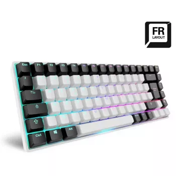 Sharkoon SKILLER SGK50 S3 Klaviatūra žaidimams USB AZERTY prancūziška balta