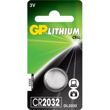 Vienkartinė ličio mygtukinė / monetinė baterija GP CR2032 3V, 1 vnt. (lizdinė pakuotė)