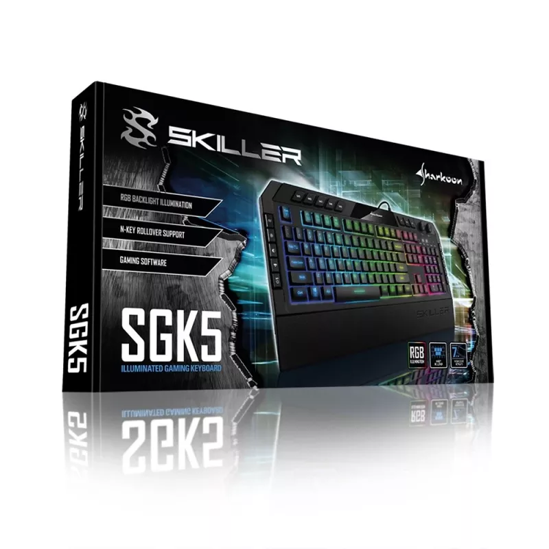 Sharkoon Skiller SGK5 klaviatūra Gaming USB QWERTZ vokiška juoda