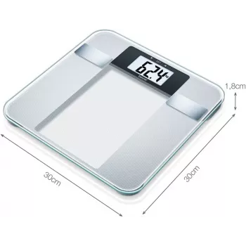 Beurer BG 13 Square Pilka, permatoma elektroninė asmeninė svarstyklė