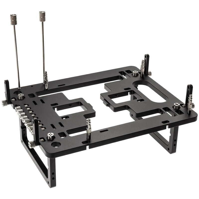 Streacom benchtable BC1 Mini V2 juoda — kompaktiškas pasyviai aušinamas atviro rėmo korpusas