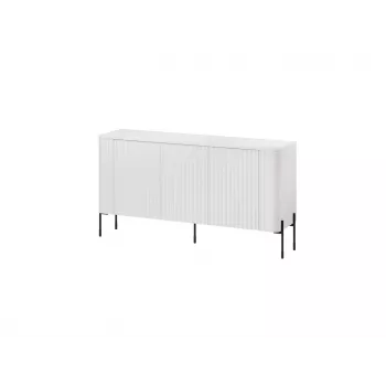 Komoda cama meble VERA 150x40x80 cm, matinė balta, medžio drožlių plokštė, 16 mm rėmas