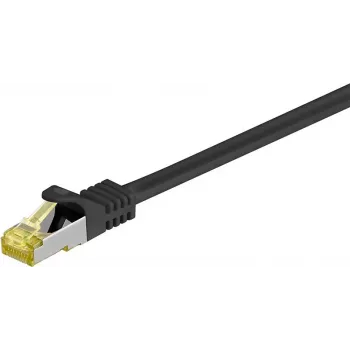 Wentronic Goobay 7 kategorijos neapdorotas kabelis, jungiamasis kabelis, S/FTP (PiMP), juodas, 15 m – LSZH, be halogenų, varis, RJ45 kištukas (91653)