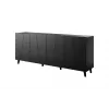 Komoda Cama Meble ETNA 2000×420×820 mm, juoda matinė, medžio drožlių plokštė