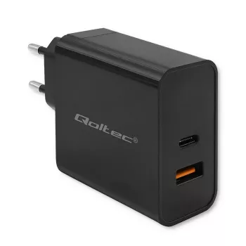 Qoltec 52380 Super Quick PD Charger | 1xUSB-C | 1xUSB | 65W | 5-20V | 1.5-3.25A | Juoda