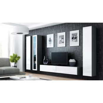 Cama uždara Spintelė VIGO '180' 180/40/30 sonomos ąžuolas/baltas blizgus