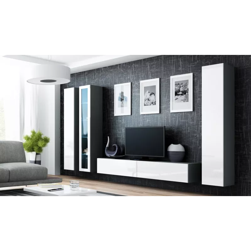 Cama uždara Spintelė VIGO '180' 180/40/30 sonomos ąžuolas/baltas blizgus