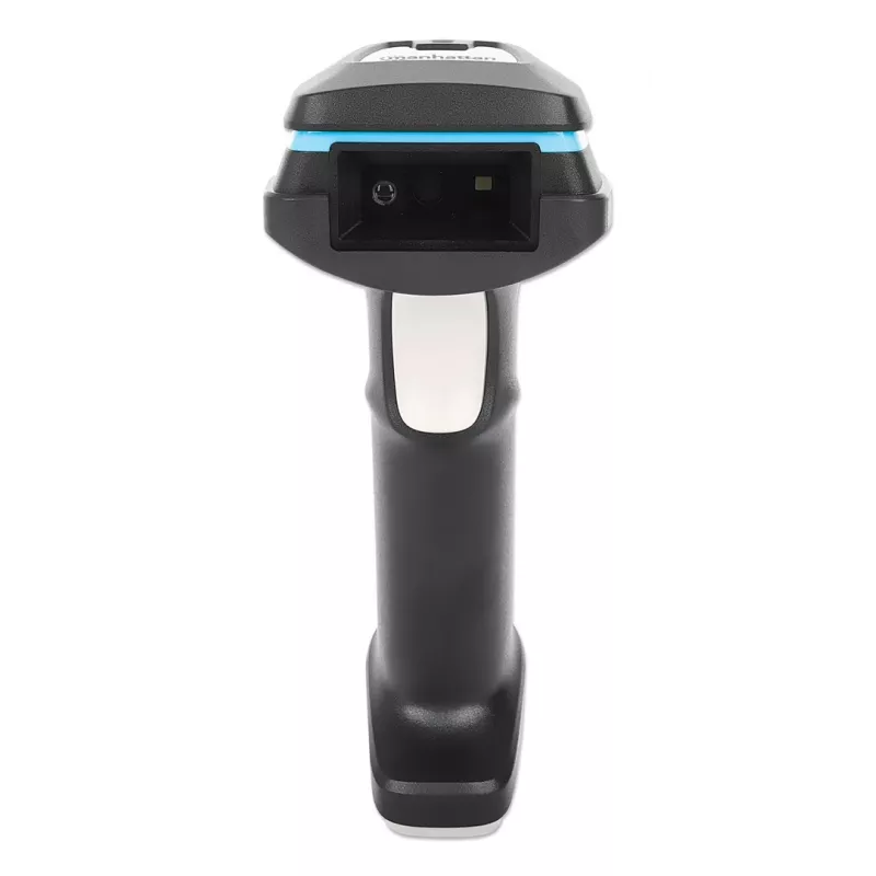 Manhattan 2D ilgo nuotolio LED brūkšninių kodų skaitytuvas, USB, 450 mm skaitymo gylis, maks. aplinkos apšvietimas 100 000 liuksų (saulės šviesa), palaiko simboliką – 1D (x21 versijos) ir 2D (x10 versijos), skaitytuvo RJ45 į USB 1,8 m laidas (populiariausias tipas, kuris yra USB-A), juodas, 3 metų garantija