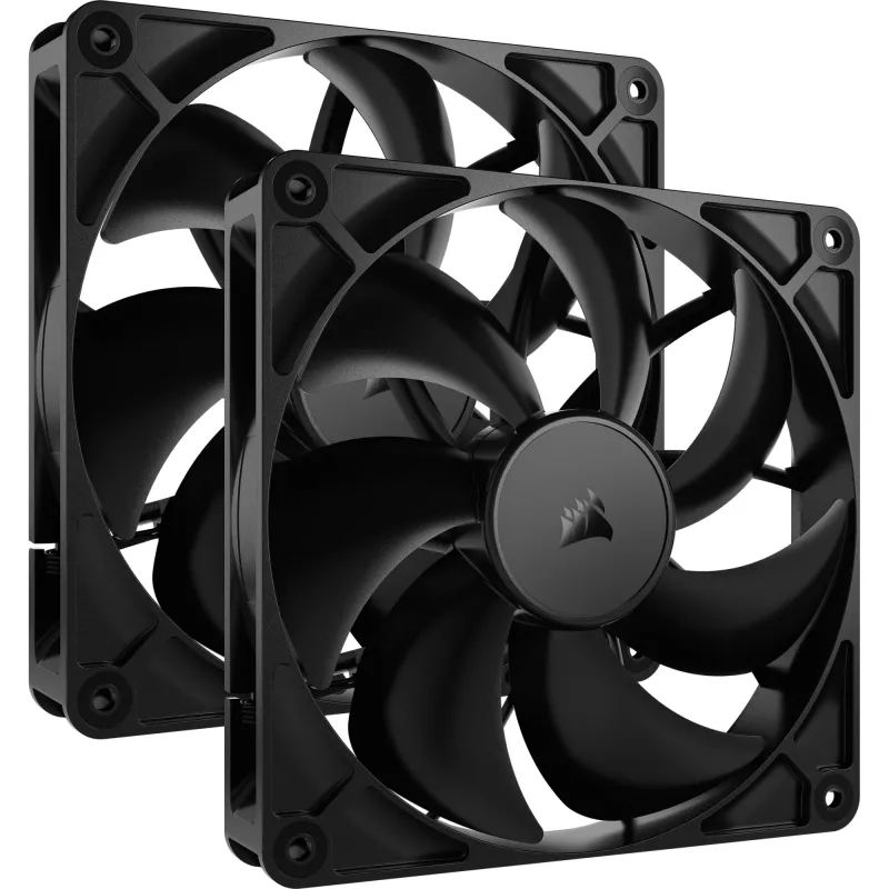 Corsair RS140 140 mm korpuso ventiliatorius, 2 vnt. pakuotė, juodas