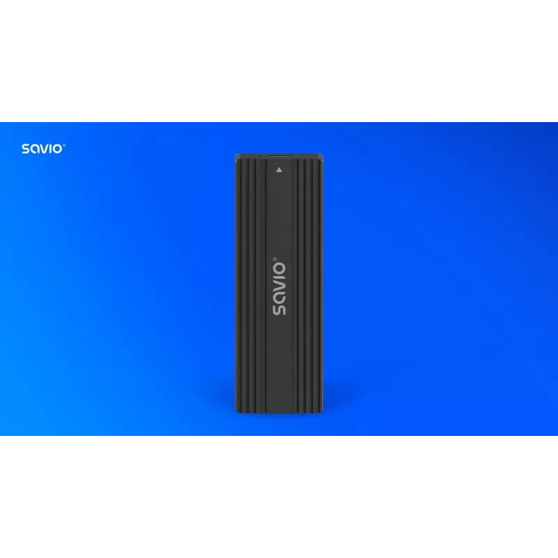SSD dėklas SAVIO AK-84 juodas M.2 diskams, USB 10 Gbit/s (Type-A / Type-C), aliuminis + ABS