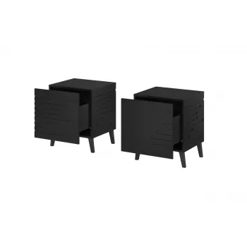 Naktinis staliukas cama meble NOVA 44x40x52 cm matinė juoda — 1 stalčius, 16 mm rėmas