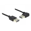 USB laidas DeLOCK 1m USB 2.0 A (vyr./vyr.) 90° juodas