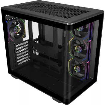 Elite 600 ARGB , korpusas Tower juodas, grūdintas stiklas x 2